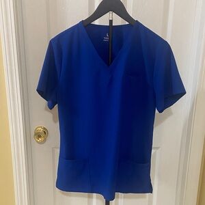 Women's Blue V-Neck scrub top and pants